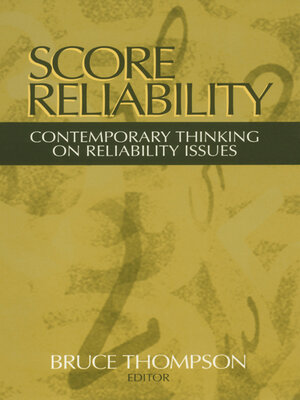 cover image of Score Reliability